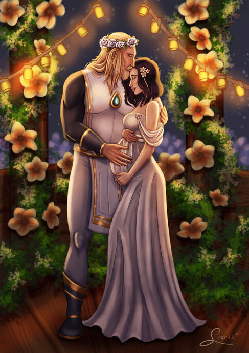 Zeichnung einer Hochzeit in Boralus in World of Warcraft